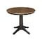 International Concepts 36 in. Round Pedestal Dining Table with 2 Madrid LadderBack Chairs - 3 Piece Dining Set K45-36RT-27B-C2-2 - alternate 4